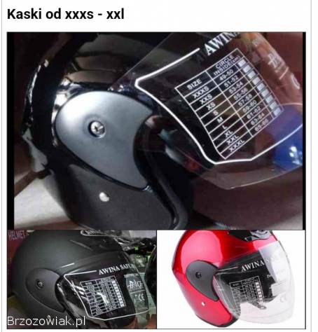 Nowe kaski motocyklowe xxs-xxl