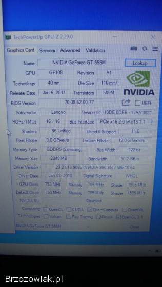 Lenovo Y570/ Intel i5/Ge Force GT 555 -  2GB-DDR5-128Bit/SUPER.  STAN.