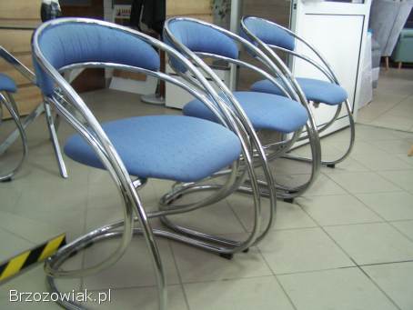 Stół okrągły AGIS + Krzesła chrom loftowe 4 szt