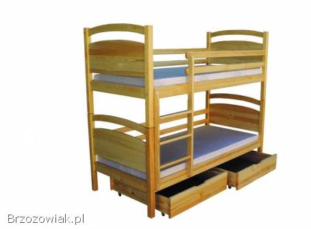 Łóżko piętrowe sosnowe z materacami -  nowe